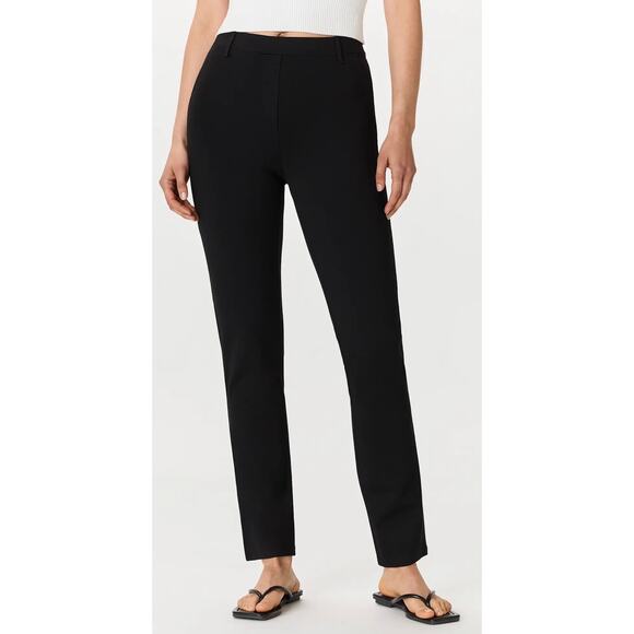 Quince Pants - Quince Black ultra stretch ponte straight leg pants, size medium petite